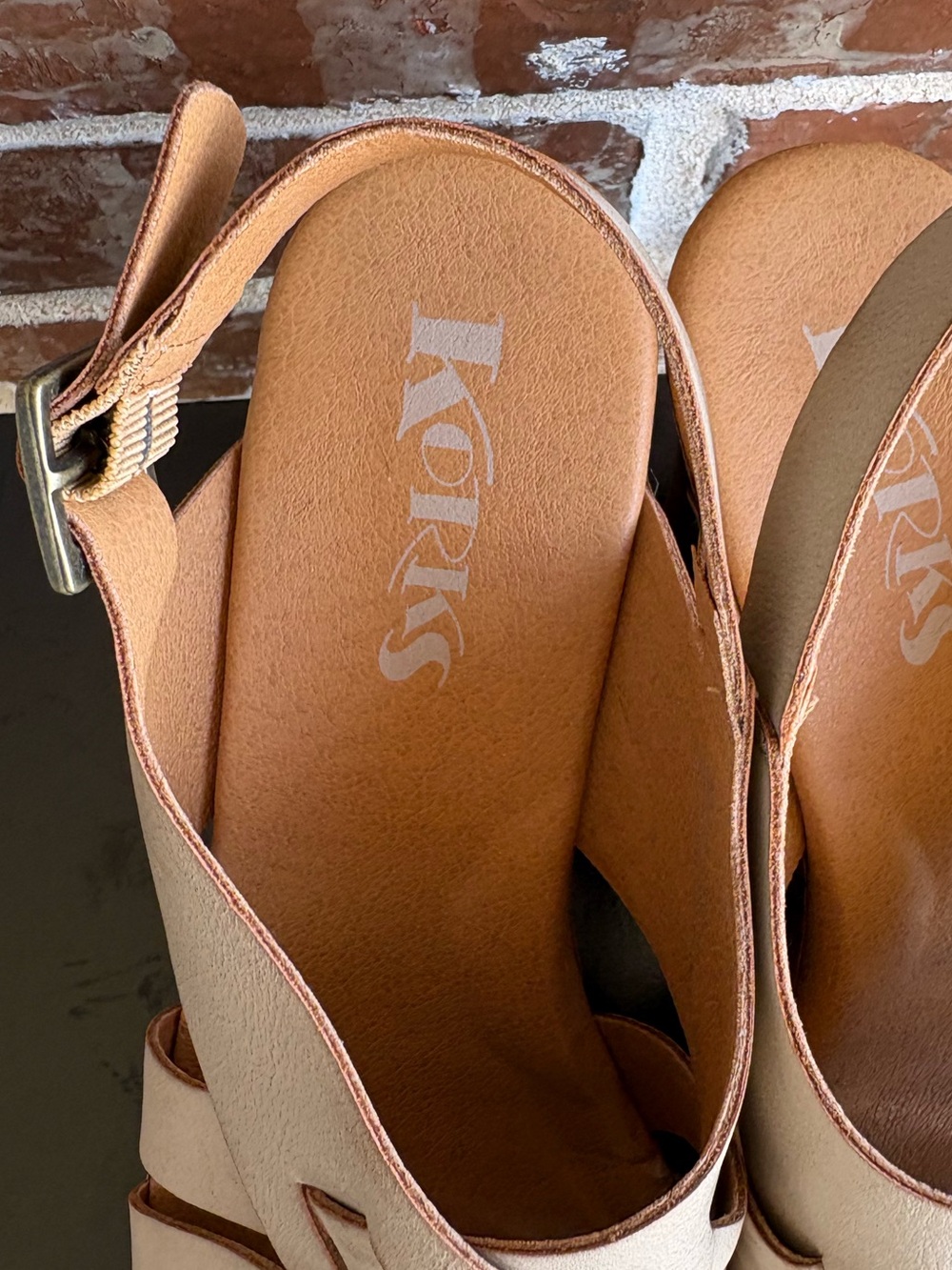 Korks by Kork-Ease Wynne Vegan Leather Tan Slingback Comfort Clogs Size 8 - Picture 7 of 14